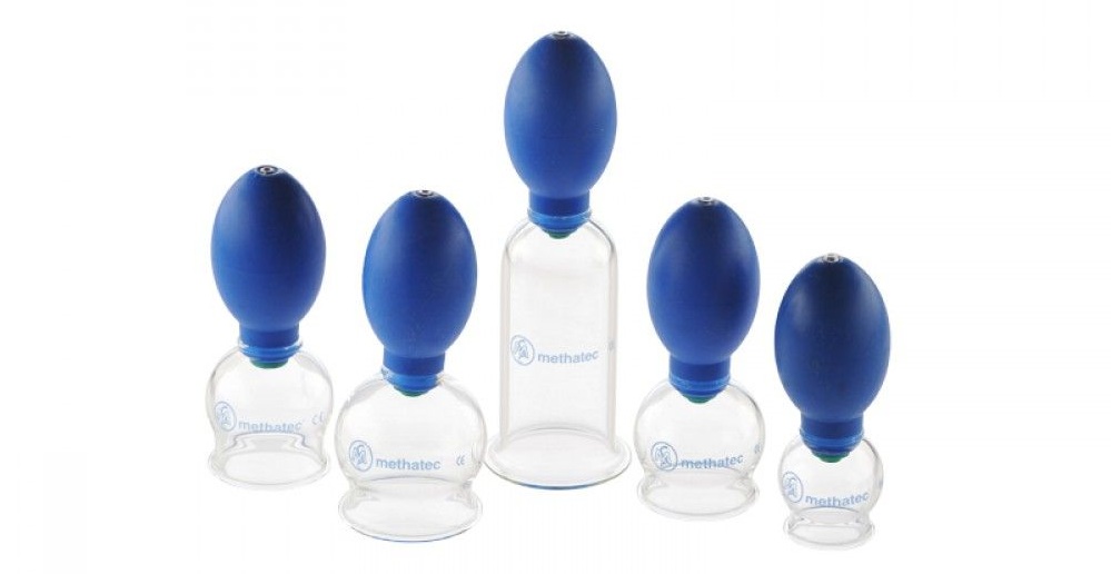 Set glazen cups voor cupping